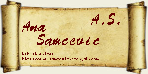Ana Samčević vizit kartica